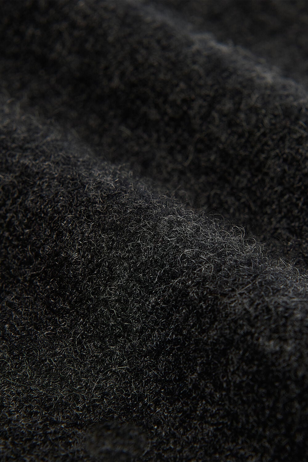 Dark Grey Cashmere Mock Neck Sweater